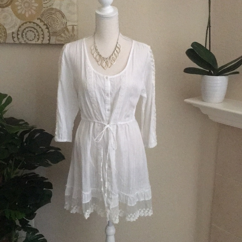 Boho White Mini Dress